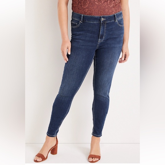 Dark Sandblast m jeans by maurices Classic Skinny Mid Fit Mid Rise Jean, 24 Long - Picture 3 of 4